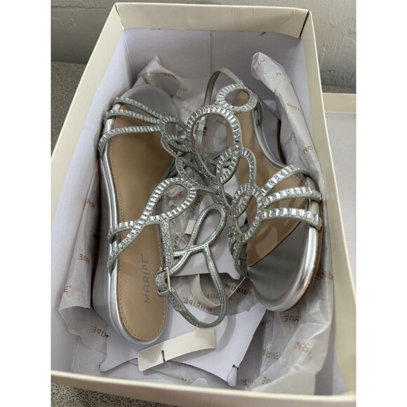Marine Selena Women’s Size 8 Silver Rhinestone Wedge Heels New In Box Retail $49 - Picture 3 of 8